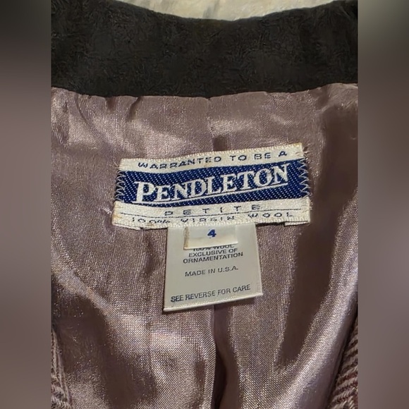 Pendleton Women's Tweed Herringbone Blazer - Purple - Size 4 EUC - Picture 4 of 11